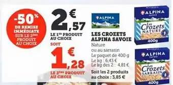 Hyper U Les crozets alpina savoie offre