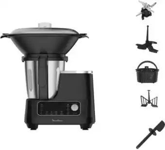 Robot cuiseur moulinex clickchef noir hf456810 + cuiseur vapeur