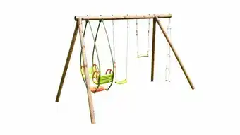 Soulet - portique juliette en bois traité - 3 agrès et échelle - h. 220cm