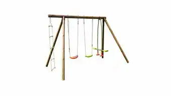 Truffaut Soulet - portique gabin en bois traité - 3 agrès et echelle - h. 222cm offre