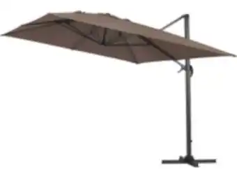 E.Leclerc Brico Parasol jardin déporté alu "sun 4" - rectangle - 3 x 4 m + housse de protection - taupe offre