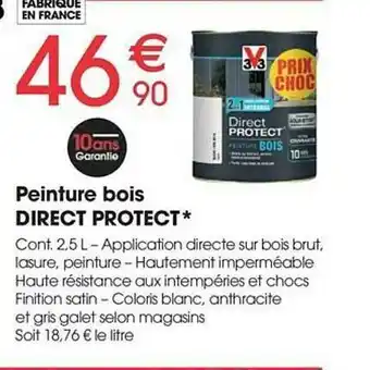 Brico Pro Peinture Bois Direct Protect offre
