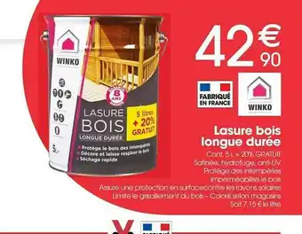 Brico Pro Lasure Bois Longue Durée Winko offre