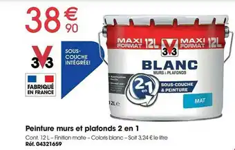 Brico Pro Peinture Murs Et Plafonds 2 En 1 V33 offre