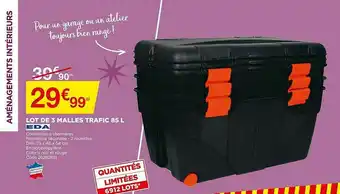 Bricomarché Lot De 3 Malles Trafic 85 L Eda offre