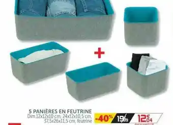 5 Panières En Feutrine