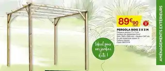 Bricomarché Pergola Bois 3 X 3 M offre