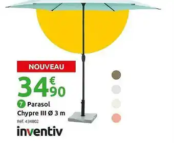 Mr Bricolage Parasol Chypre II 3 M Inventiv offre
