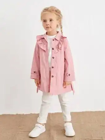 SheIn Shein fille trench à volants ceinturé offre