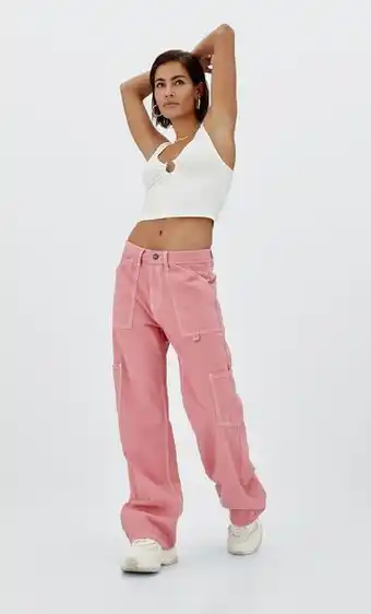 Pantalon cargo surpiqûres