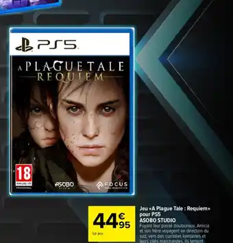 Carrefour Jeu A Plague Tale Requiem Pour PS5 Aspbp Studio offre