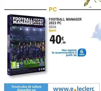 E.Leclerc Football Manager 2023 PC offre
