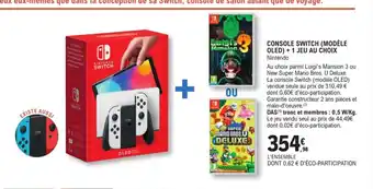 E.Leclerc Console switch Modele Oled +1 Jeu Au Choix offre