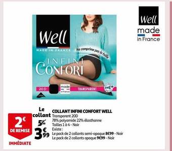 Auchan Collant infini confort well offre