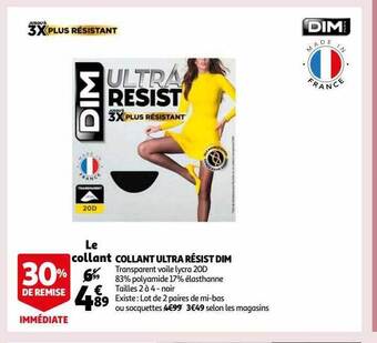 Auchan Collant ultra résist dim offre