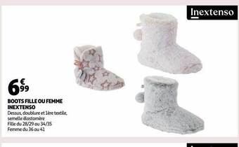 Auchan Boots fille ou femme inextenso offre