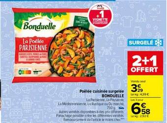 Carrefour Market Poêlée cuisinée surgelée bonduelle offre