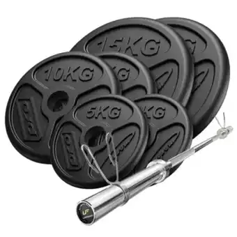 Go Sport Marbo sport marbo sport set 75kg | barre olympique + plaques de poids offre