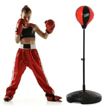 Go Sport Homcom punching ball sur pied enfant hauteur réglable gants inclus rouge offre