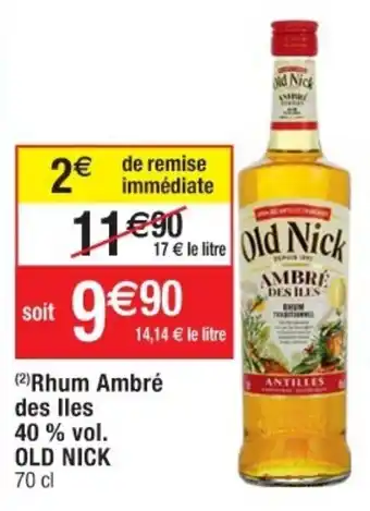 Rhum Ambre Des Iles 40% vol. OLD NICK