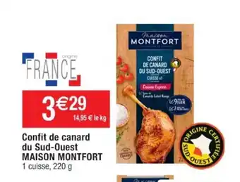 Cora x Carrefour Confit De Canard Du Sud-Ouest Maison Montfort offre