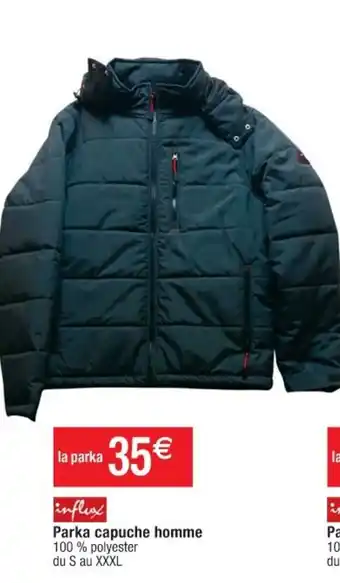 Cora x Carrefour Parka Capuche Homme offre