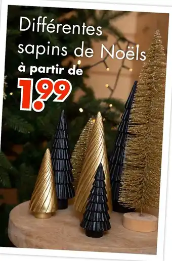 Différentes sapins de noëls