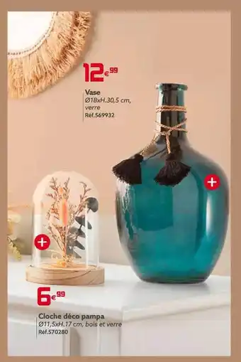 Gifi Vase, cloche déco pampa offre