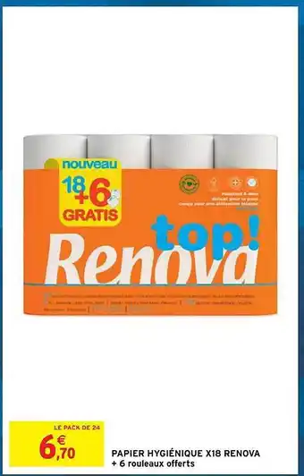 Intermarché Hyper Papier hygiénique x18 renova + 6 rouleaux offerts offre