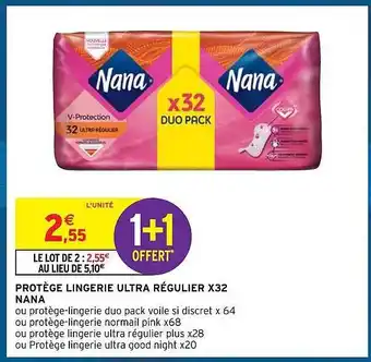 Intermarché Hyper Protège lingerie ultra régulier x32 nana offre