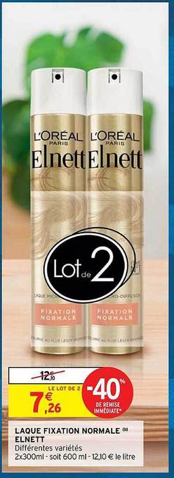 Intermarché Hyper Laque fixation normale elnett offre