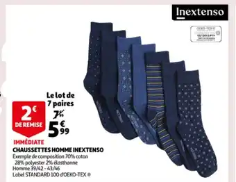 Auchan Direct Chaussettes Homme Inextenso offre