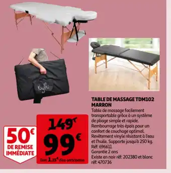 Auchan Direct Table de Massage TDM102 Marron offre