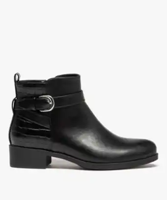 Gémo Boots femme unies à talon plat et bride décorative vue1 - gemo (casual) - gemo offre
