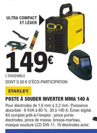 E.Leclerc Brico Poste a Souder Inverter MMA 140A offre