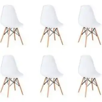 Conforama Lot de 6 chaises scandinave design blanc chaise 45cm * 30cm * 82cm offre
