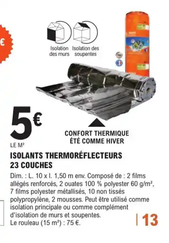 E.Leclerc Brico Isolants Thermoréflecteurs 23 Couches offre