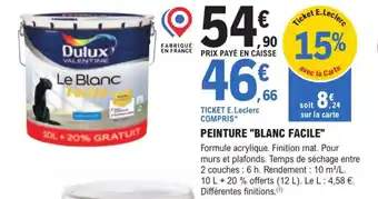 E.Leclerc Brico Peinture Blanc Facile offre