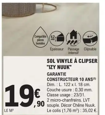 E.Leclerc Brico Sol Vinyle à Clipser Izy Nuuk offre
