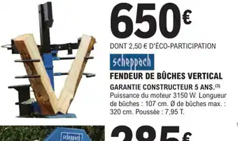 E.Leclerc Brico Fendeur de Buches Vertical offre