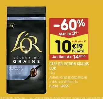 Leader Price Cafe Selection Grains l'Or offre