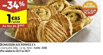 Leader Price Chausson Aux Pommes x4 offre