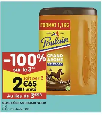 Leader Price Grand Arome 32% de Cacao Poulain offre