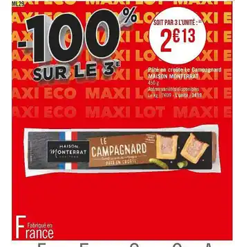 Casino Supermarchés Pâté en croûte el campagnard maison monterrat offre