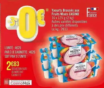 Yaourts brassés aux fruits mixés casino