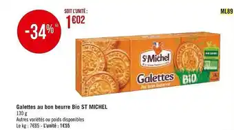 Galettes au bon beurre bio st michel