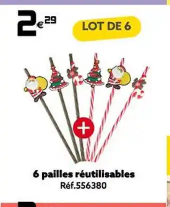 Gifi 6 pailles réutilisables offre