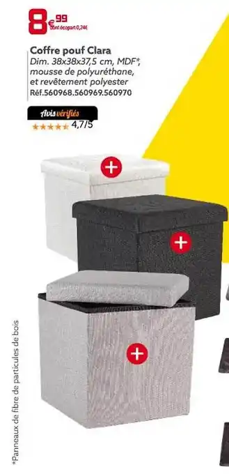 Gifi Coffre pouf clara offre