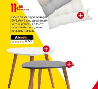 GiFi Bout de canapé joseph offre