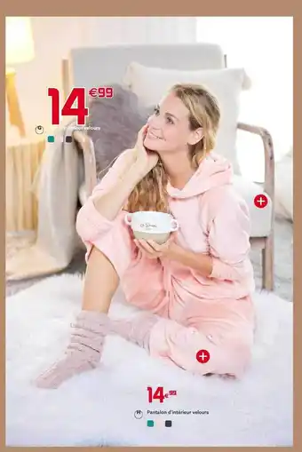 Gifi Haut d'intérieur velours, pantalon d'intérieur velours offre